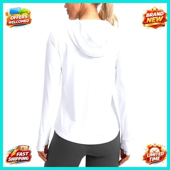 UPF 50+ Sun Protection Hoodie Jacket Lightweight Zip Up Long Sleeve